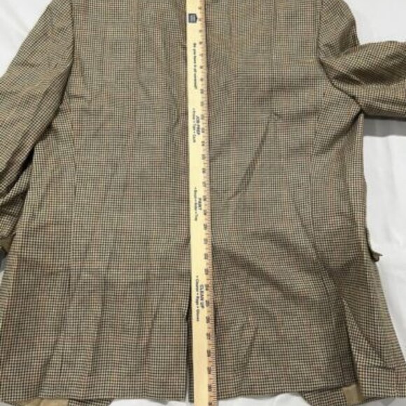 VINT Polo Ralph Lauren Blazer Silk Wool Made In Canada Ticket Pocket 41R Brown - Picture 8 of 9